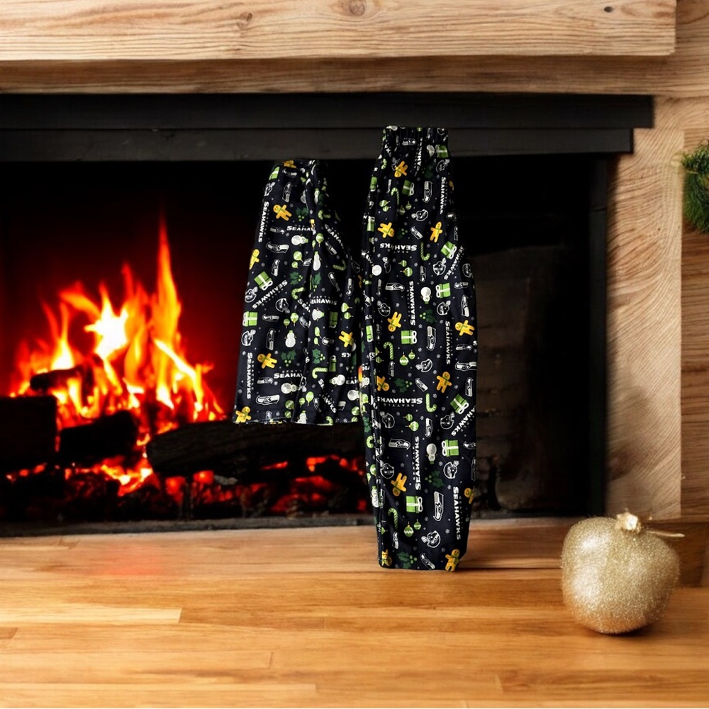 Seattle Seahawks 12th man Pajama Youth XS NFL Flannel PJ Set Unisex Cozy Seattle
